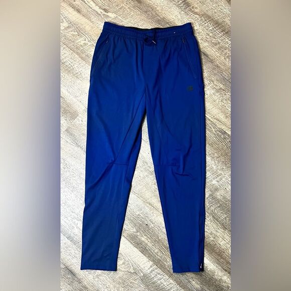 Champion Men’s Blue Performance Track Pants Joggers | Size Medium | Zip Pockets - Picture 7 of 8